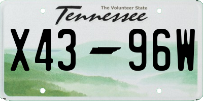 TN license plate X4396W