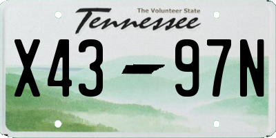 TN license plate X4397N