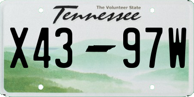TN license plate X4397W
