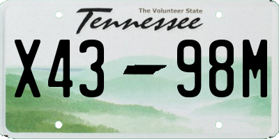 TN license plate X4398M