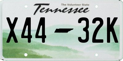 TN license plate X4432K