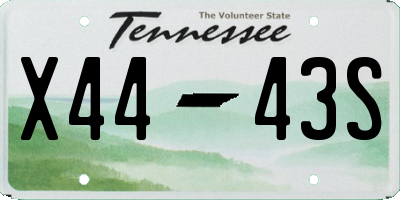 TN license plate X4443S