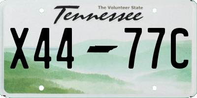 TN license plate X4477C