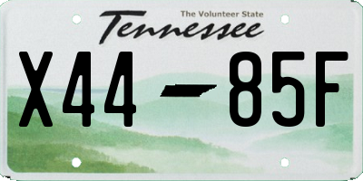 TN license plate X4485F