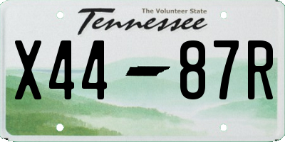 TN license plate X4487R