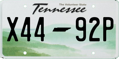 TN license plate X4492P