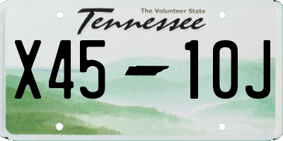 TN license plate X4510J