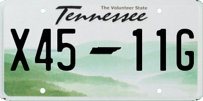 TN license plate X4511G