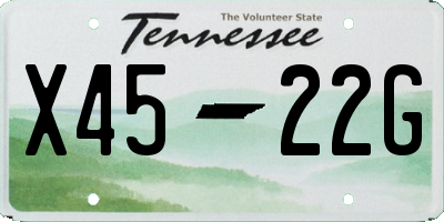TN license plate X4522G