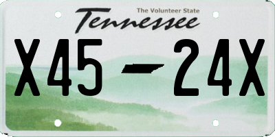 TN license plate X4524X