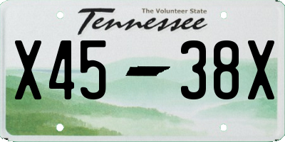 TN license plate X4538X