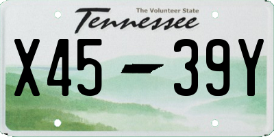 TN license plate X4539Y
