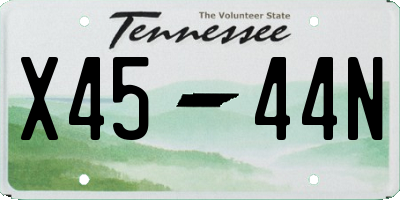 TN license plate X4544N