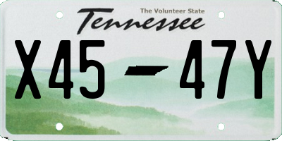 TN license plate X4547Y