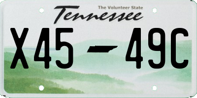 TN license plate X4549C