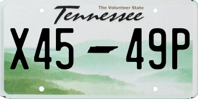 TN license plate X4549P