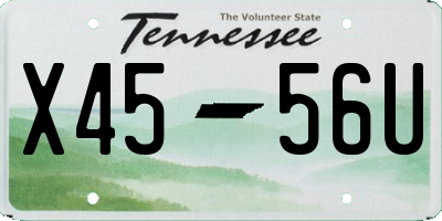 TN license plate X4556U