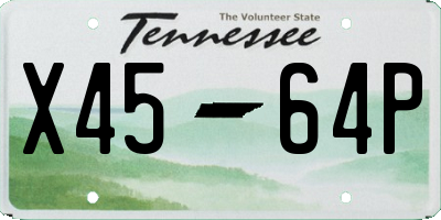 TN license plate X4564P
