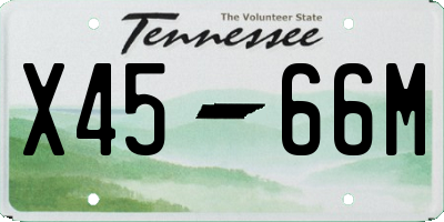 TN license plate X4566M