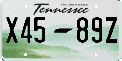 TN license plate X4589Z