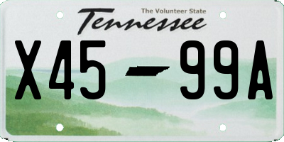 TN license plate X4599A