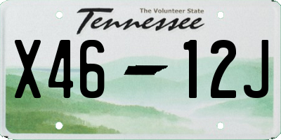 TN license plate X4612J