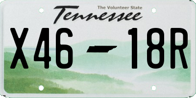 TN license plate X4618R