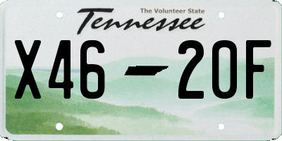 TN license plate X4620F