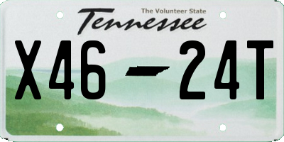 TN license plate X4624T