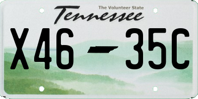 TN license plate X4635C