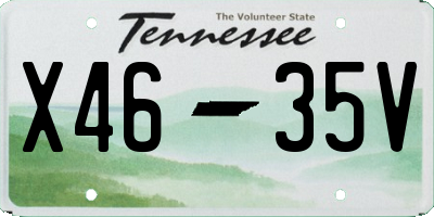 TN license plate X4635V