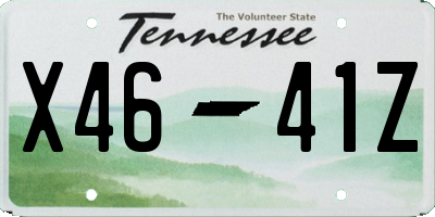 TN license plate X4641Z