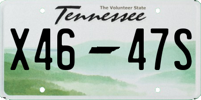 TN license plate X4647S
