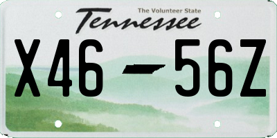 TN license plate X4656Z