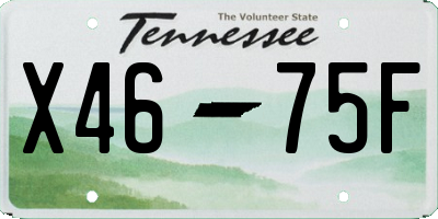 TN license plate X4675F