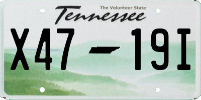 TN license plate X4719I