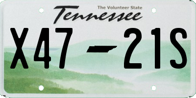 TN license plate X4721S