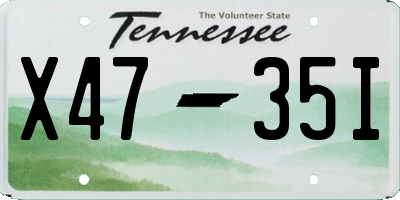 TN license plate X4735I