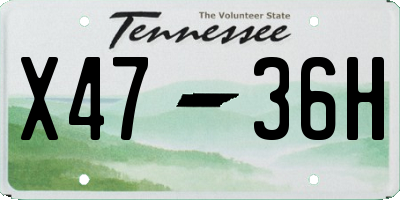 TN license plate X4736H