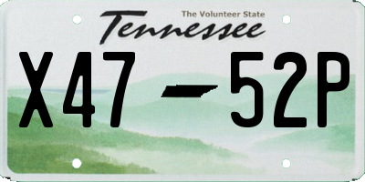TN license plate X4752P