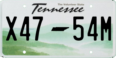 TN license plate X4754M
