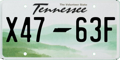 TN license plate X4763F