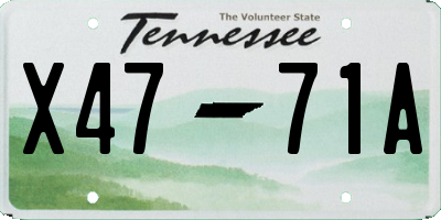 TN license plate X4771A