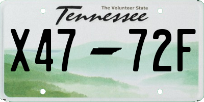 TN license plate X4772F