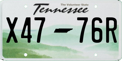 TN license plate X4776R