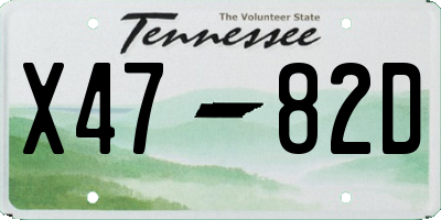 TN license plate X4782D