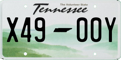 TN license plate X4900Y