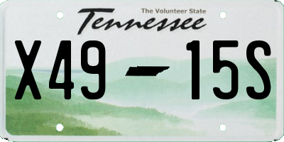 TN license plate X4915S