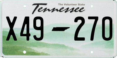 TN license plate X4927O