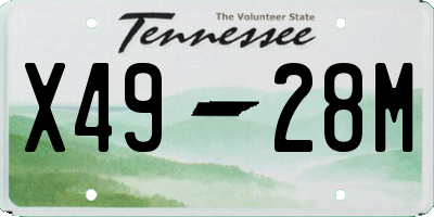 TN license plate X4928M